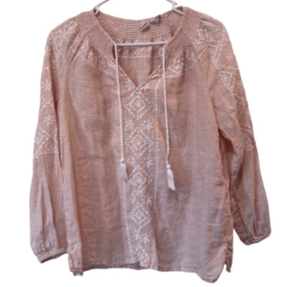 Joie Blush Embroidered Blouse